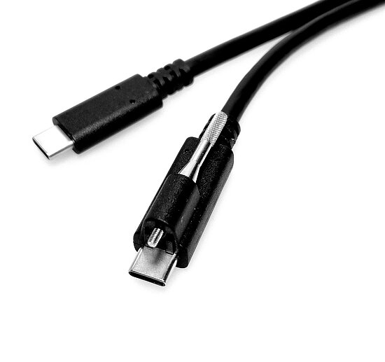 Bild 1 - Typ-Cable with Screw Type-C 1xScrew-m to Type-C-m USB3.2 5Gbit 60W 1.000mm