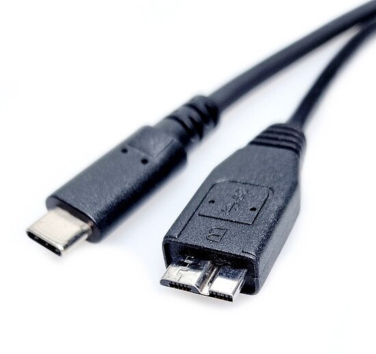 Bild 1 - Type-C-Micro-B Adapter Cable Type-C-m to  USB-Micro-B USB3.2 5Gbit 15W max. 3.000mm