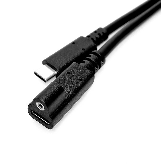 Bild 1 - Type-C Verlngerung with Thread Type-C female 1xThread to Type-C-m USB3.2 5Gbit 60W 420mm