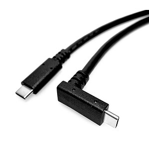 Typ-C-Kabel - Typ-C gerade auf Typ-C 90° USB3.2 Gen1 5Gbit/sec  - Alt Mode 4K/60hz - E-Mark - bis max. 2.000mm Länge
