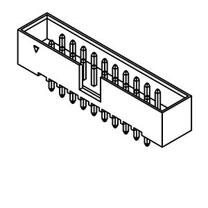 Box Header 1.27mm Pitch dual row THT/THR straight 180°
