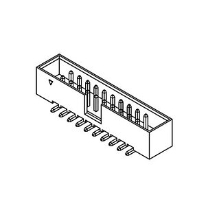 Box Header 1.27mm Pitch SMD dual row straight 180°.