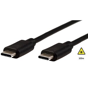 Optical Type-C cable with Fiber for up to 100m length