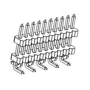 Pin Header 2.54mm pitch single row SMD straight 180 dual body