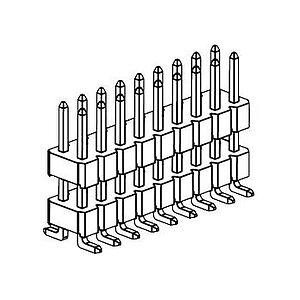 Pin Header 2.54mm pitch SMD dual row straight 180 dual body