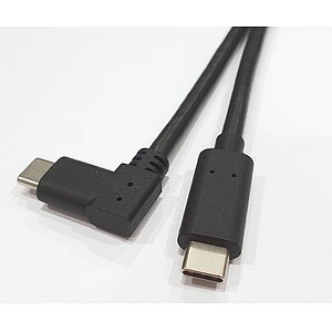 Typ-C-Kabel mit 90° Winkelstecker Typ-C gewinkelt 90°-22-m nach Typ-C-m USB3.2 5Gbit 15W 1.000mm