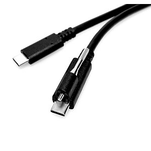 Typ-Cable with Screw Type-C 1xScrew-m to Type-C-m USB3.2 10Gbit 60W 1.000mm