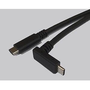 USB-4-Cable with 90 right Angle Connector Type-C right angle 90-26-m to Type-C-m USB4 + Thunderbolt 20Gbit 100W 600mm